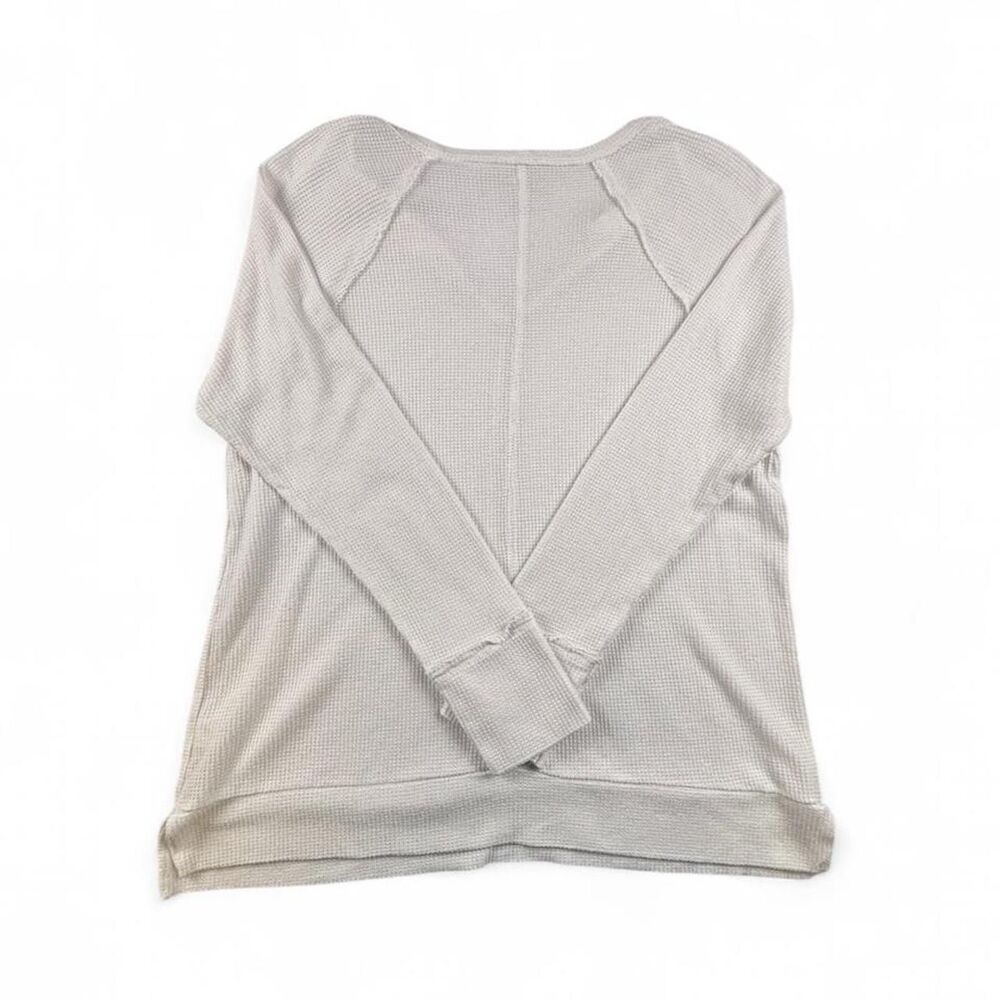 Fantastic Fawn White Waffle Knit Long Sleeve Top Women’s Size Large V-Neck - Picture 7 of 7